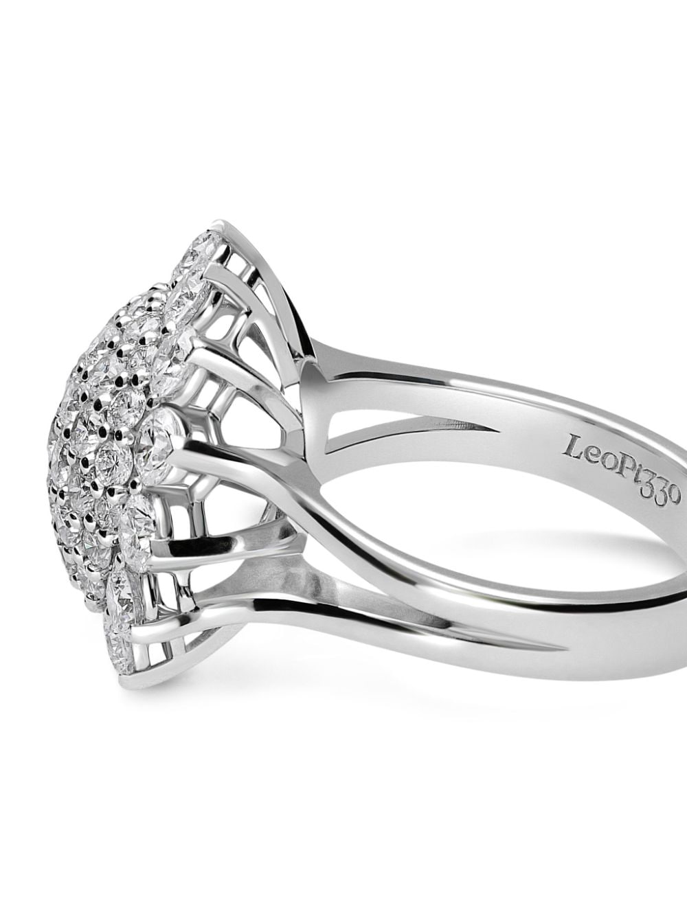 Shop Leo Pizzo 18kt White Gold Aurora Diamond Ring In Silber