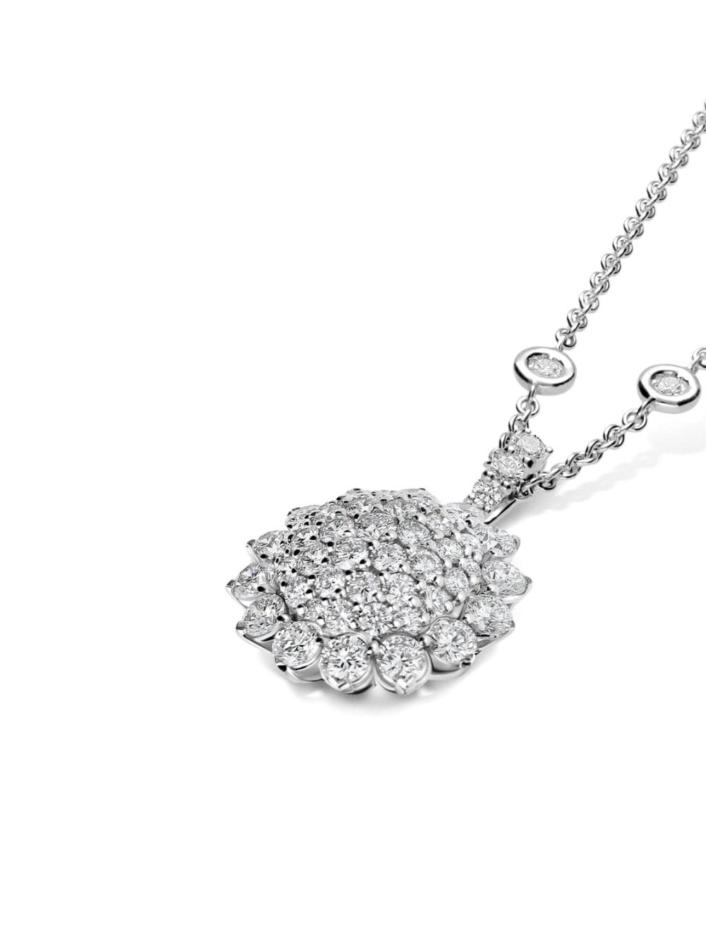 Shop Leo Pizzo 18kt White Gold Aurora Diamond Necklace In Silber