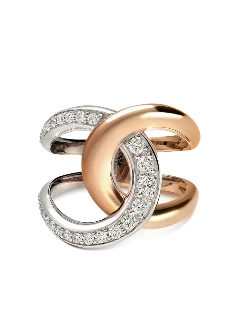 LEO PIZZO anillo Cheek to Cheek en oro blanco y rojo de 18kt con diamantes
