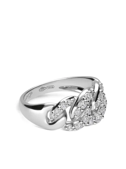 LEO PIZZO bague Gourmette en or blanc 18ct ornée de diamants