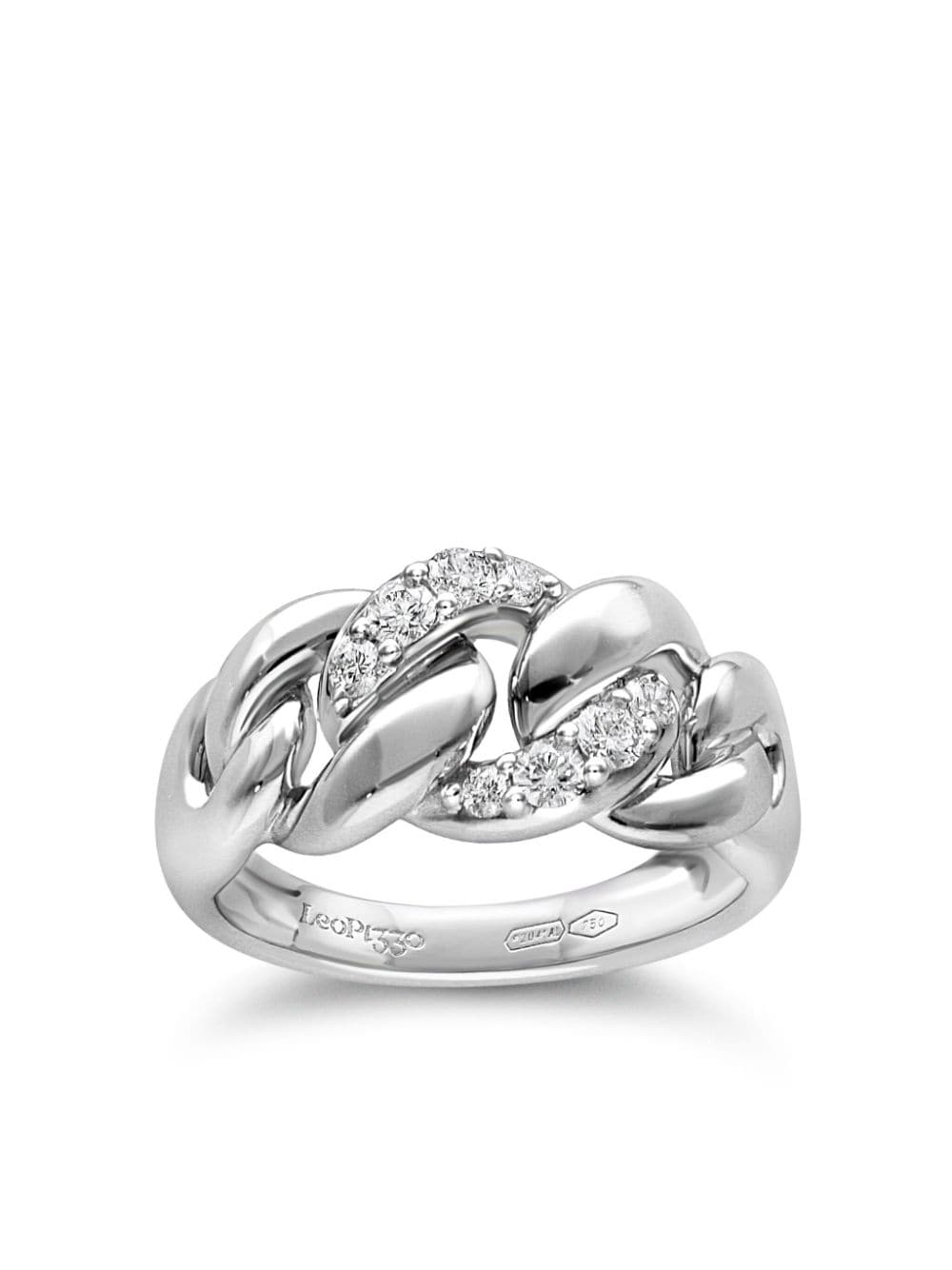Shop Leo Pizzo 18kt White Gold Groumette Diamond Ring In Silber