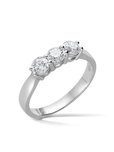 LEO PIZZO anillo Trilogy en oro blanco de 18kt con diamantes
