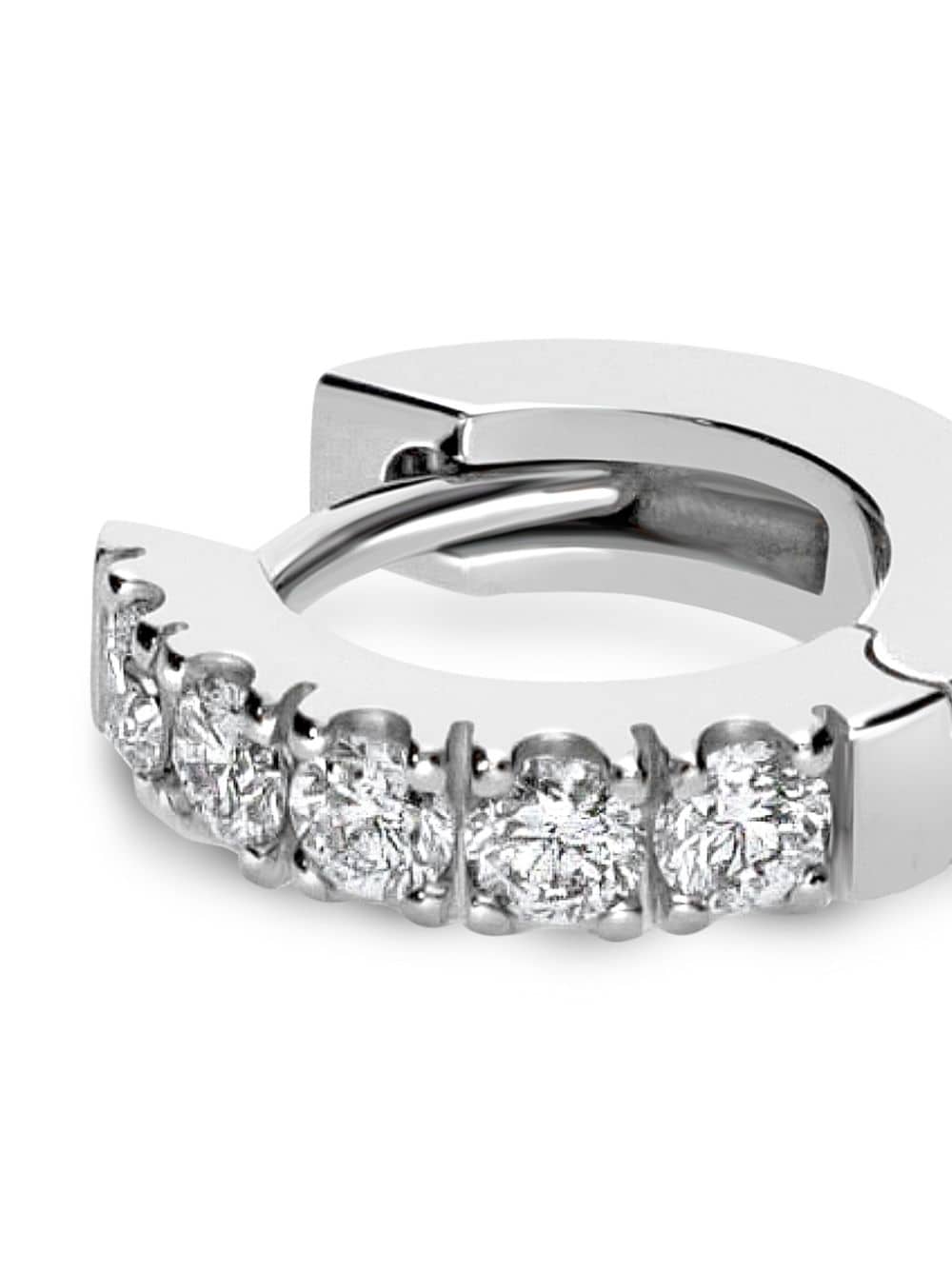 Shop Leo Pizzo 18kt White Gold Small Hoop Diamond Earrings In Silber