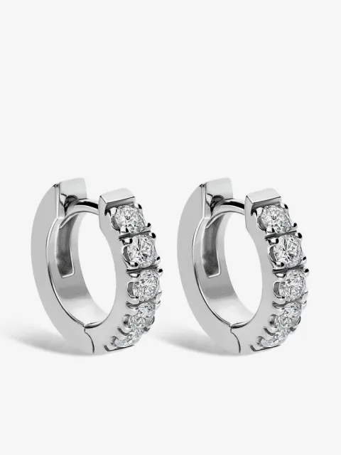 LEO PIZZO arracadas pequeñas en oro blanco de 18kt con diamantes