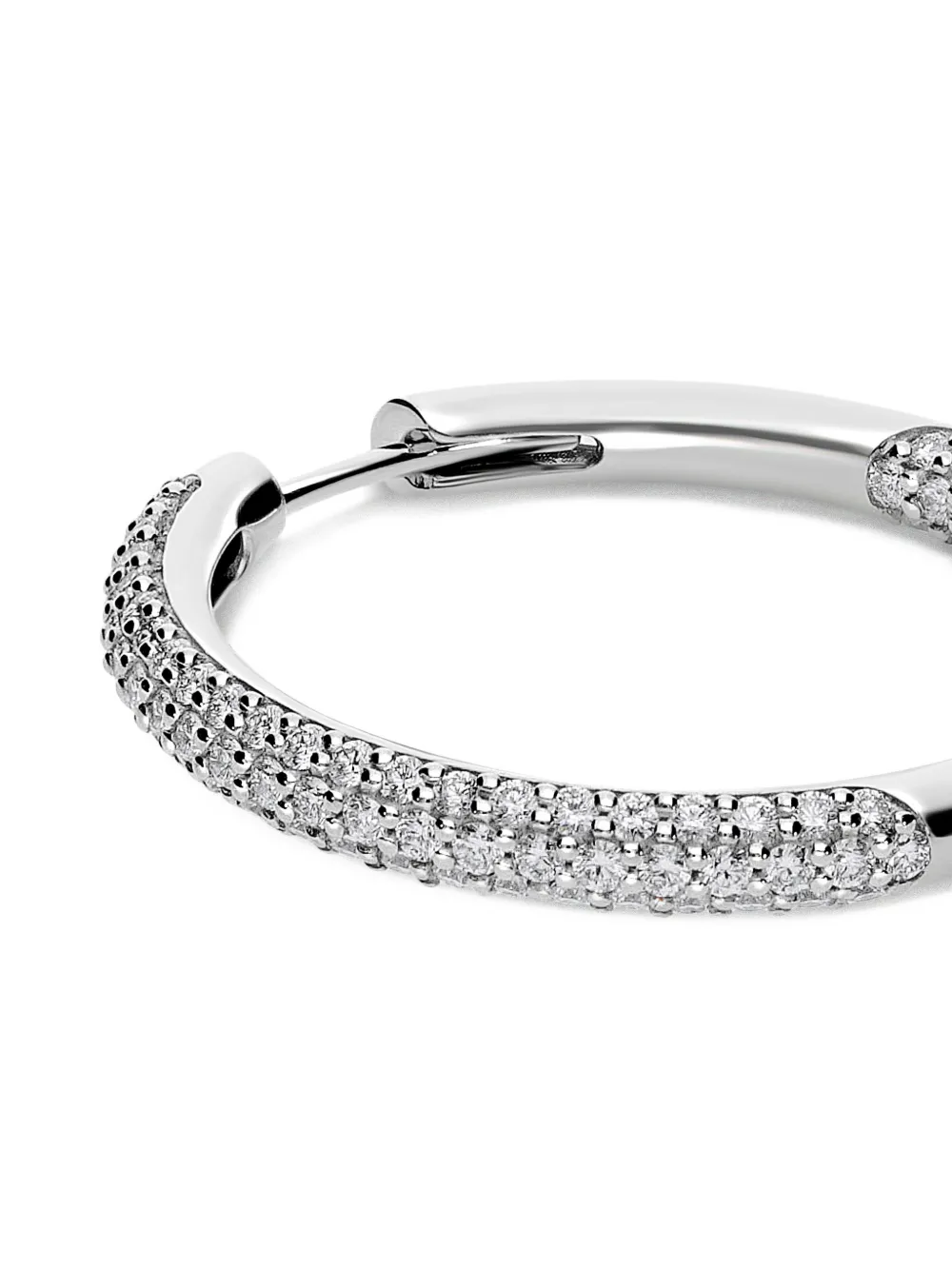  Leo Pizzo 18kt Weißgoldcreolen Mit Diamanten   Silber 