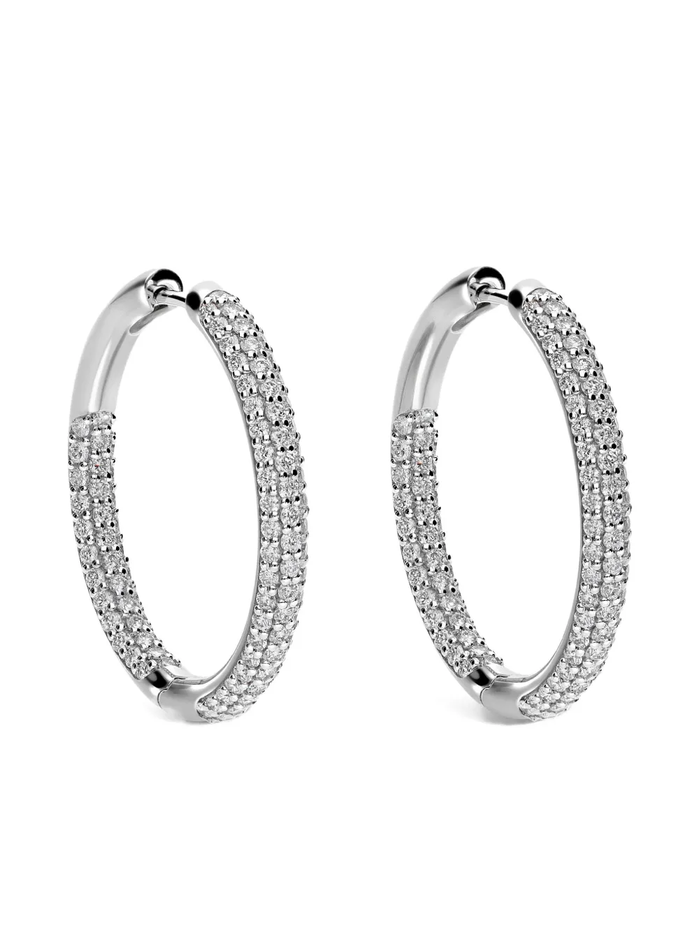 LEO PIZZO 18K white gold hoop diamond earrings