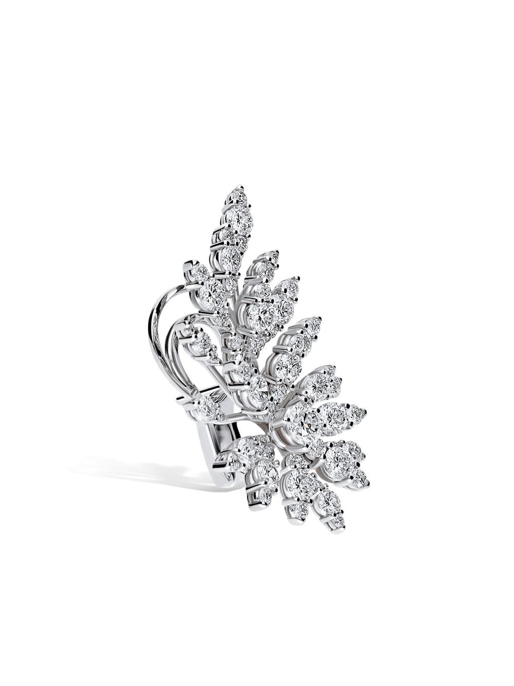 Shop Leo Pizzo 18kt White Gold Flame Diamond Earrings In Silber