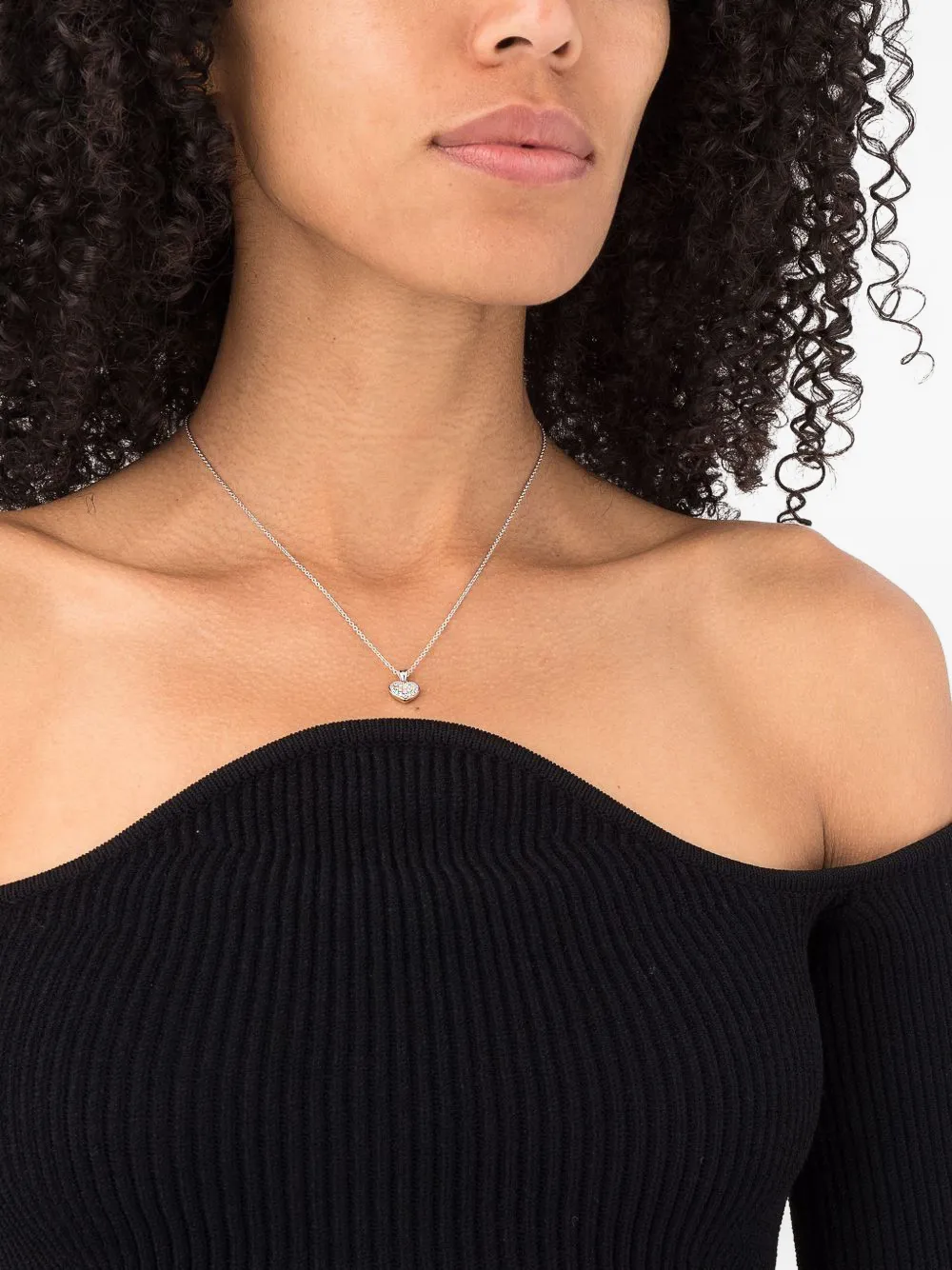  Leo Pizzo 18k White Gold Amore Diamond Necklace - Silver 