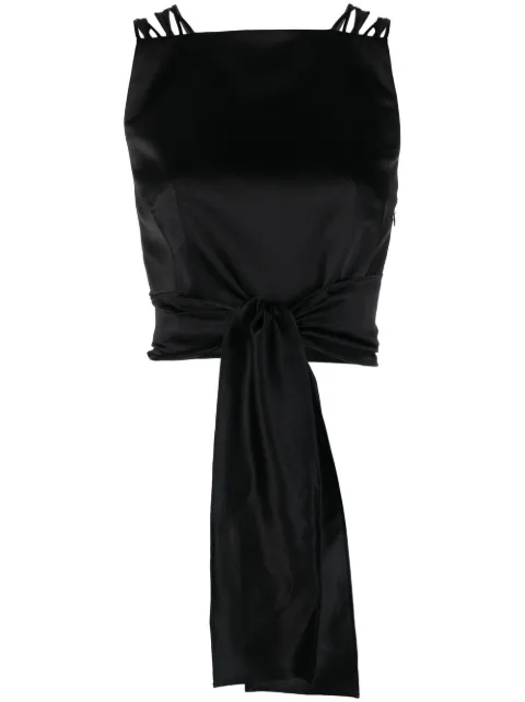 Alberta Ferretti tie-front silk-satin top