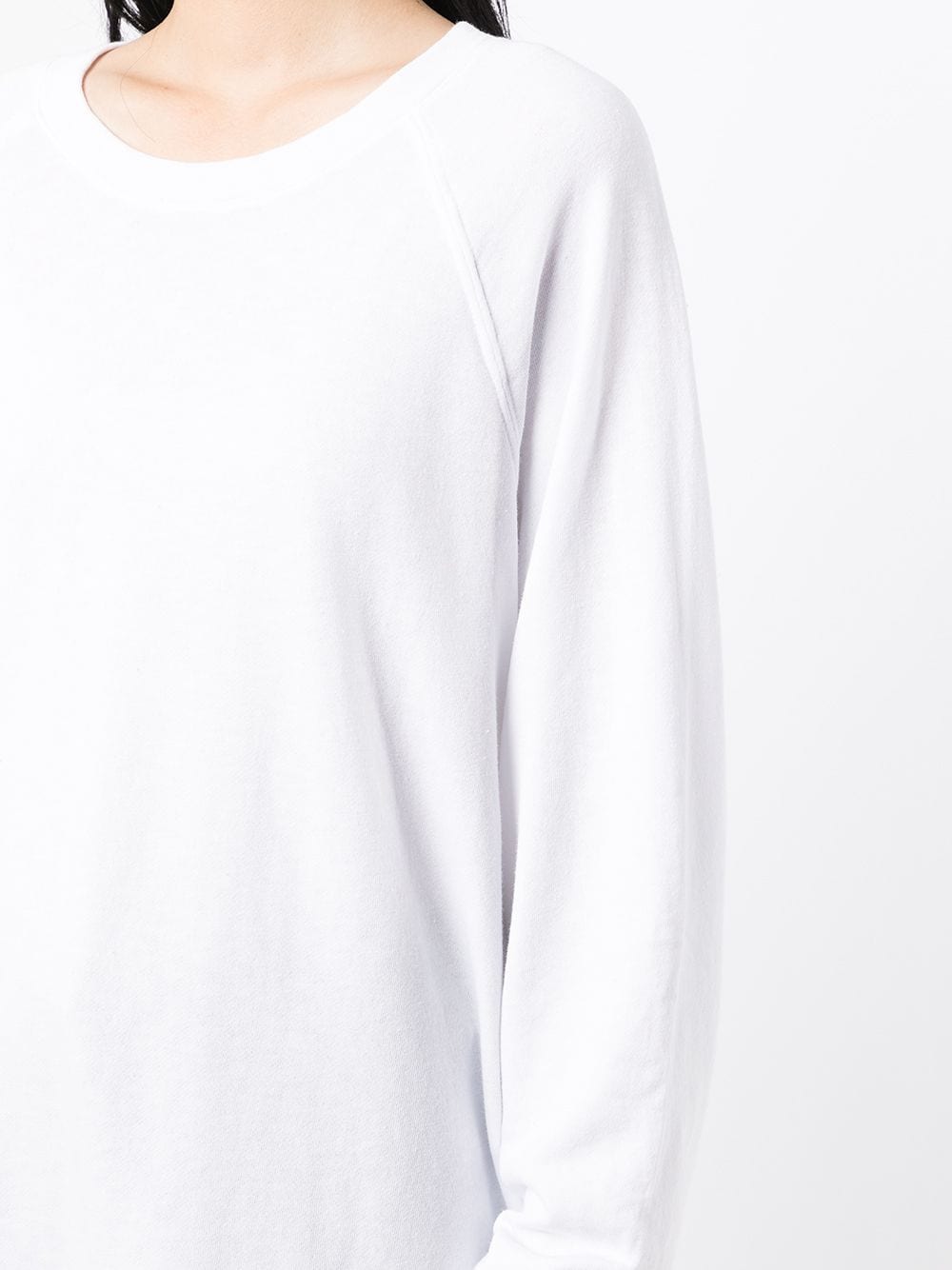 Shop James Perse French-terry Crewneck Sweatshirt In White