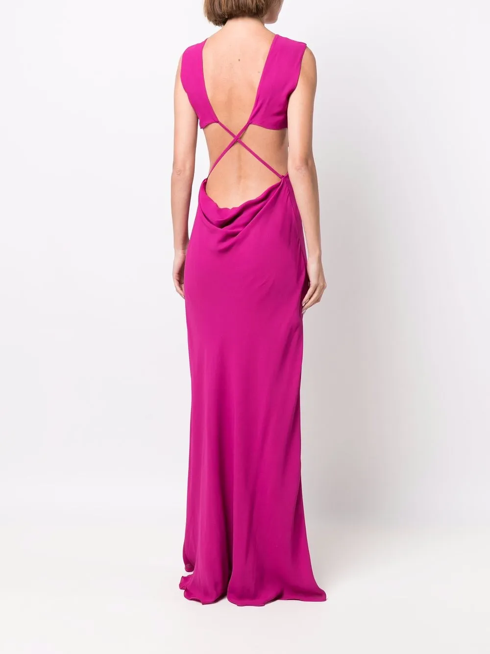 Alberta Ferretti Gesmockte avondjurk Roze