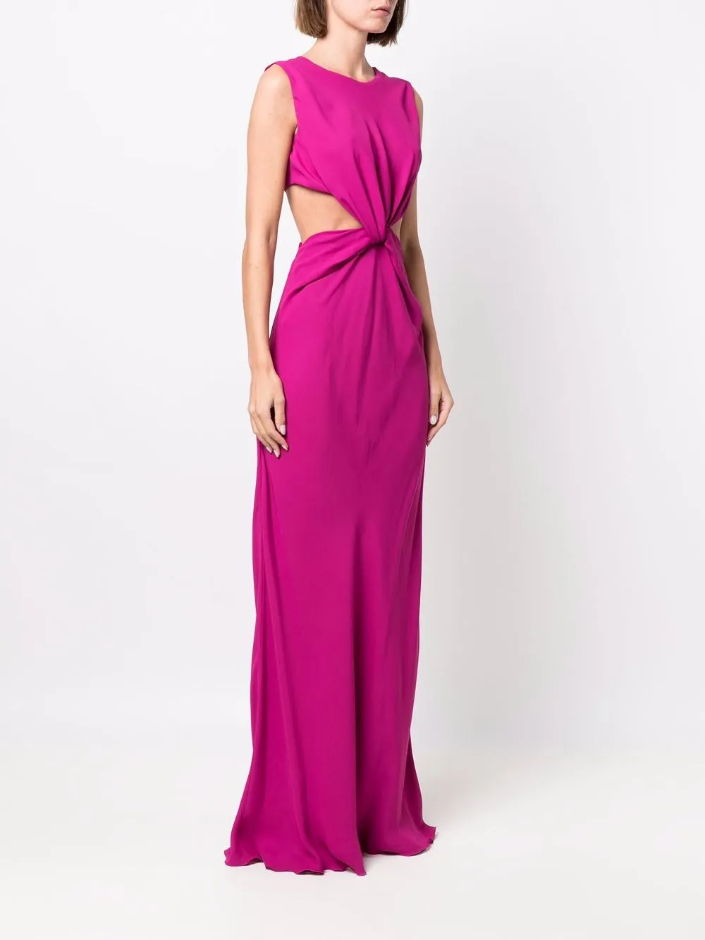Alberta Ferretti Gesmockte avondjurk Roze