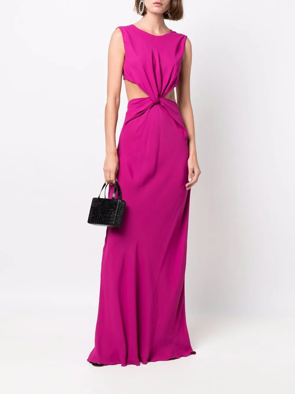 Alberta Ferretti Gesmockte avondjurk Roze