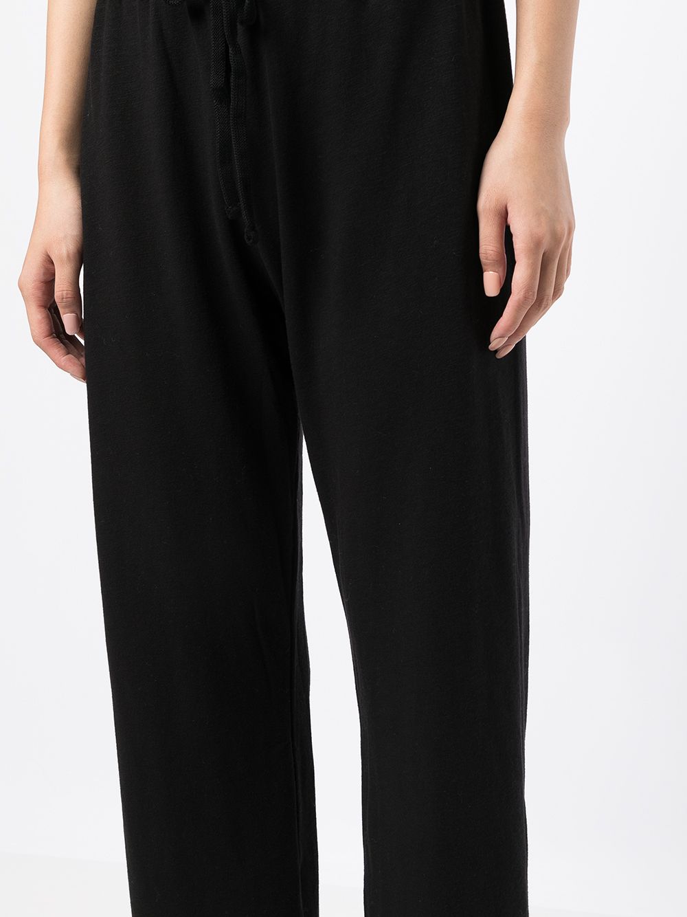 Shop James Perse French-terry Cropped Track Pants In Black