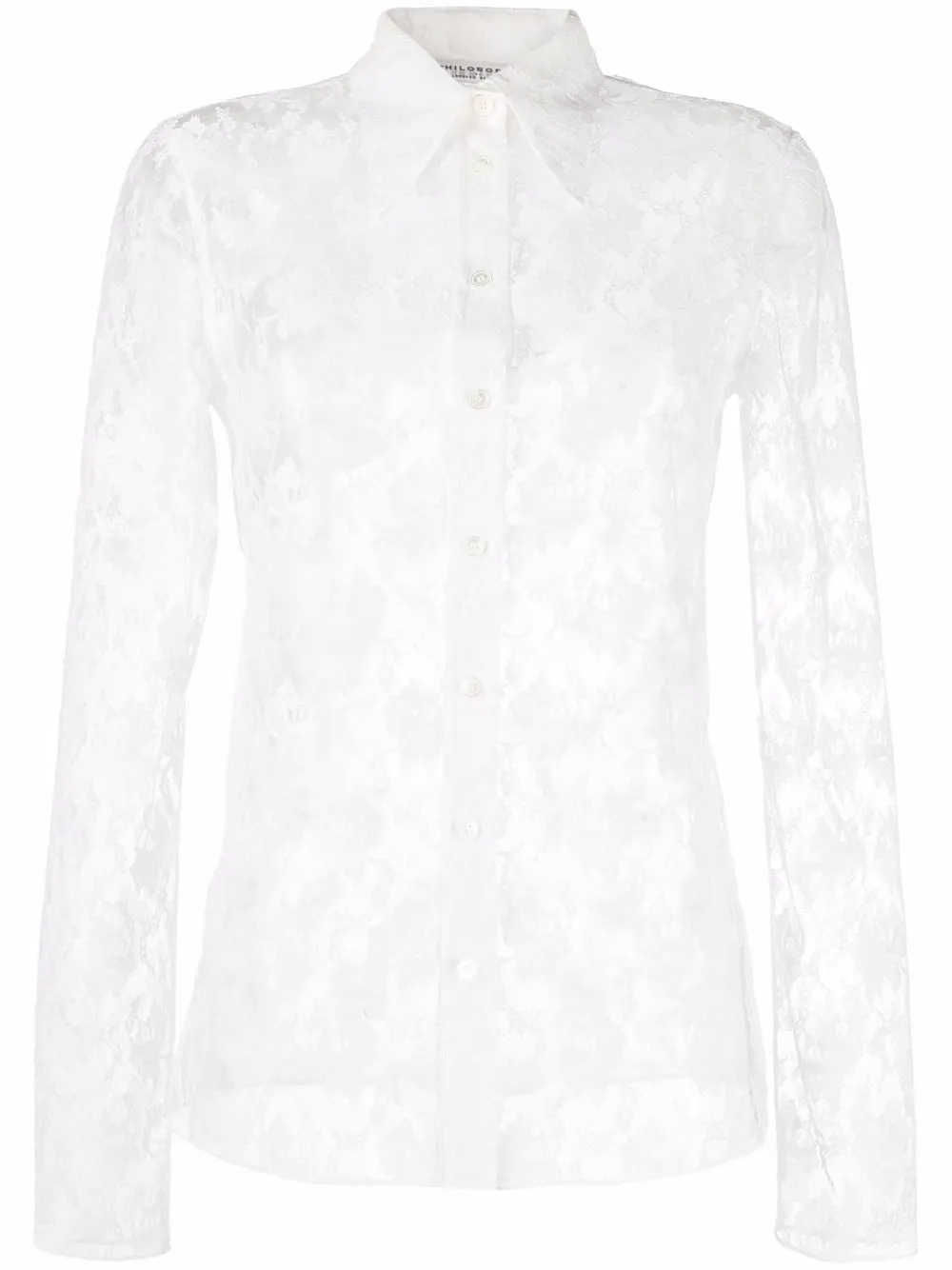 

Philosophy Di Lorenzo Serafini camisa de encaje con botones - Blanco