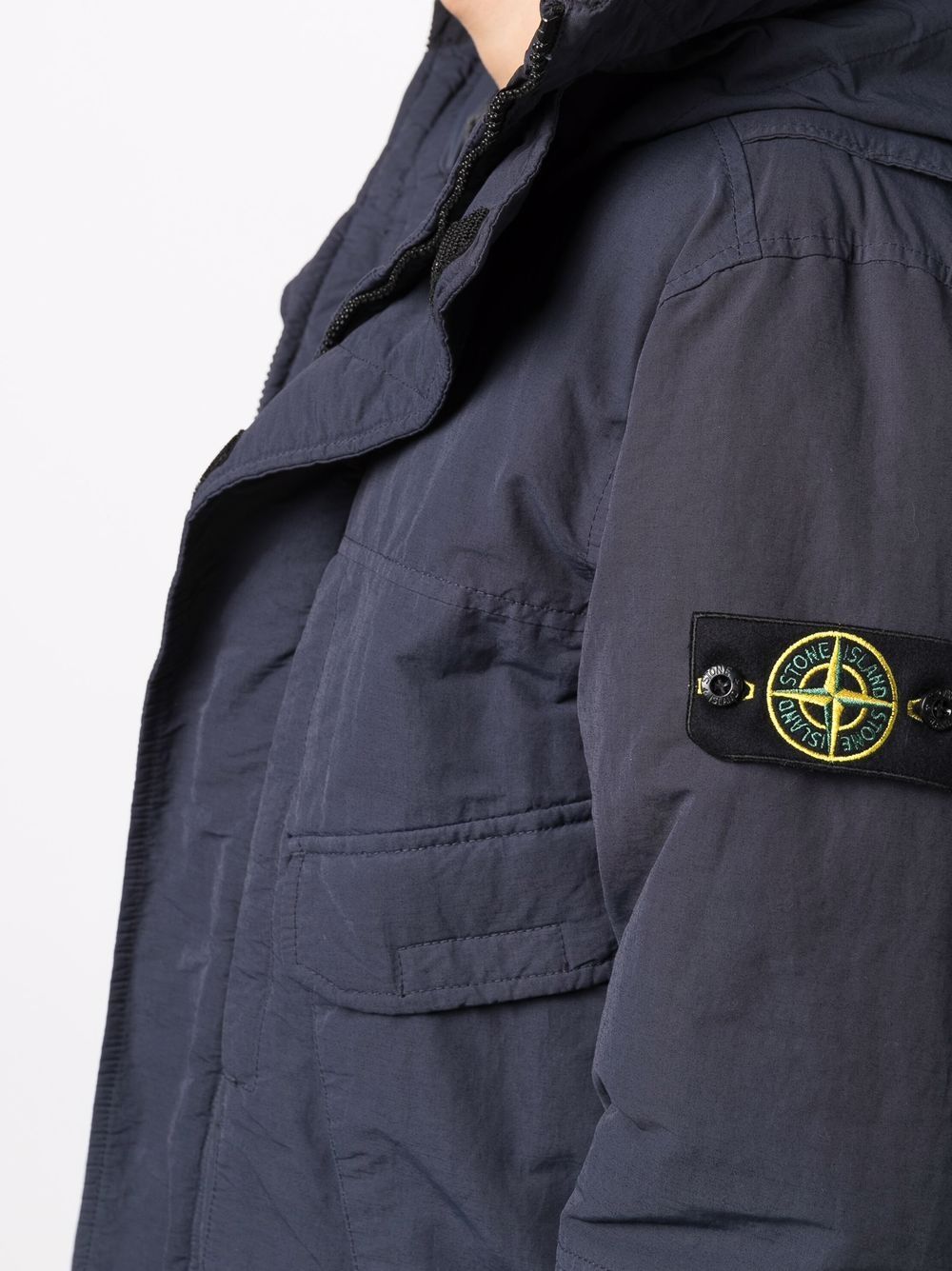 фото Stone island дутая парка с капюшоном и логотипом compass