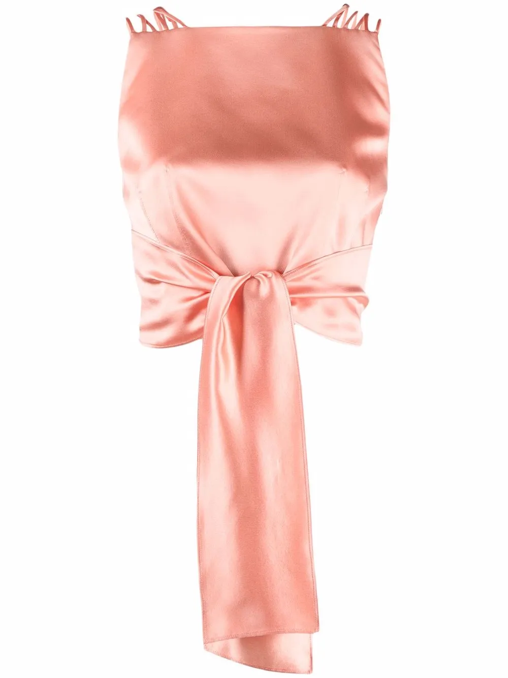 Alberta Ferretti tie-front silk-satin top