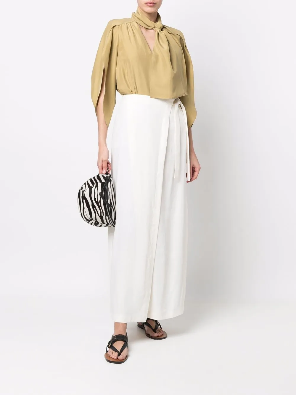 Alberta Ferretti High waist wikkelrok Wit
