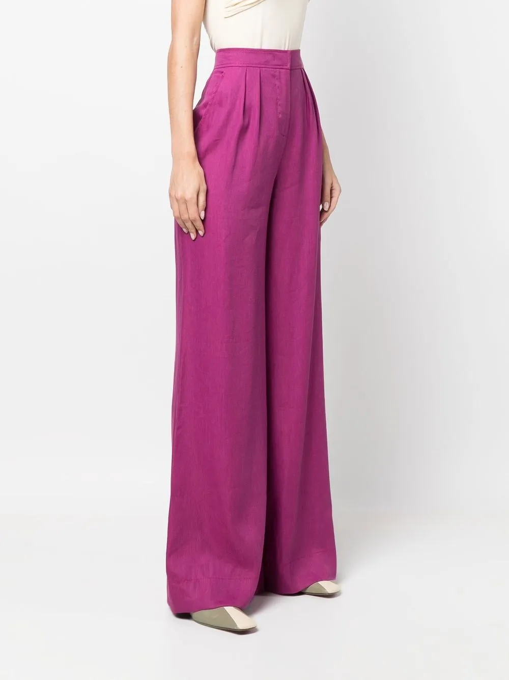 Alberta Ferretti High waist broek Paars
