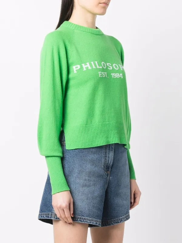 Philosophy di Lorenzo Serafini Logo Intarsia Crew Neck Jumper - Green