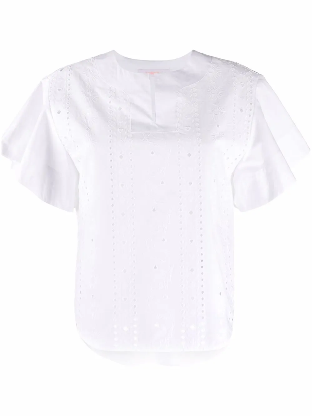 

See by Chloé blusa con bordado inglés - Blanco