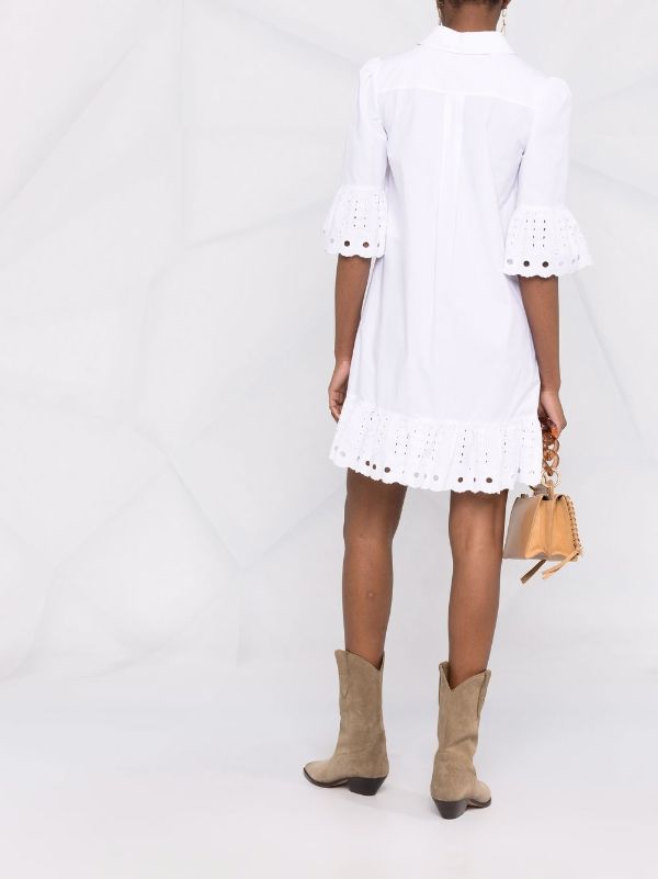 White broderie outlet shirt dress