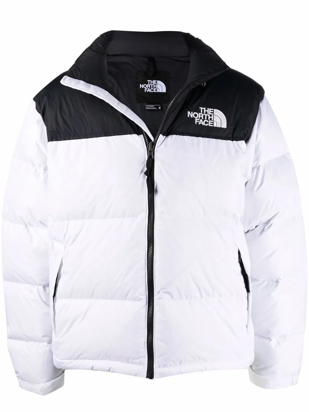 фото The north face пуховик в стиле колор-блок