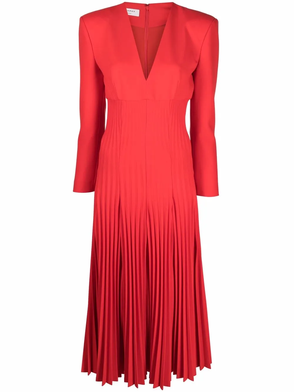 

Philosophy Di Lorenzo Serafini long-sleeved pleated dress - Red