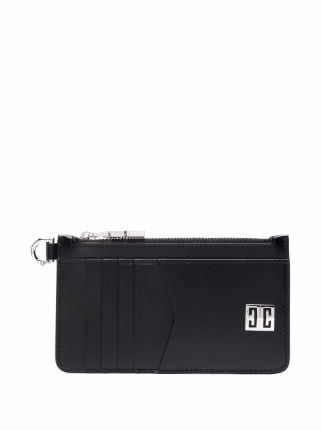 Givenchy Black Leather 4G Zipped Card Holder Givenchy