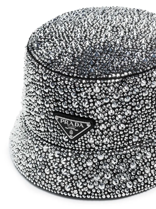 Prada crystal-embellished Bucket Hat | Black | FARFETCH
