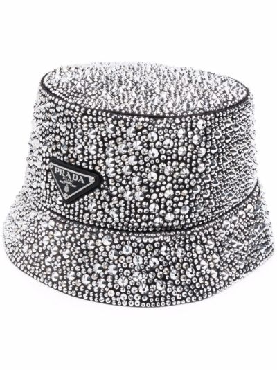 prada rhinestone bucket hat