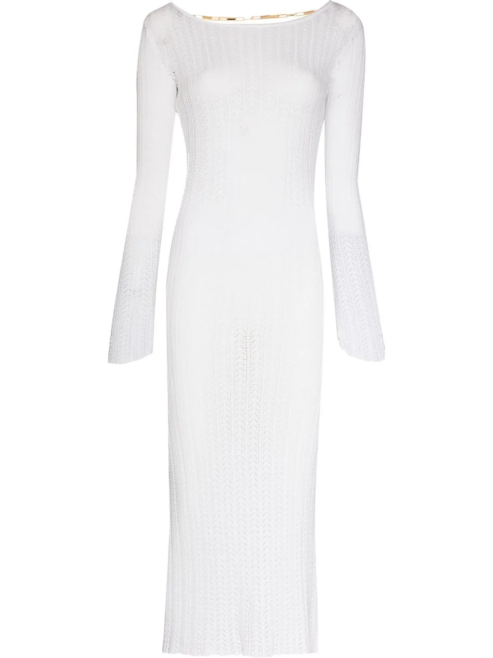 

De La Vali vestido midi Sinatra con espalda descubierta - Blanco