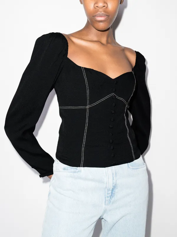 Reformation Clio sweetheart-neck Blouse 