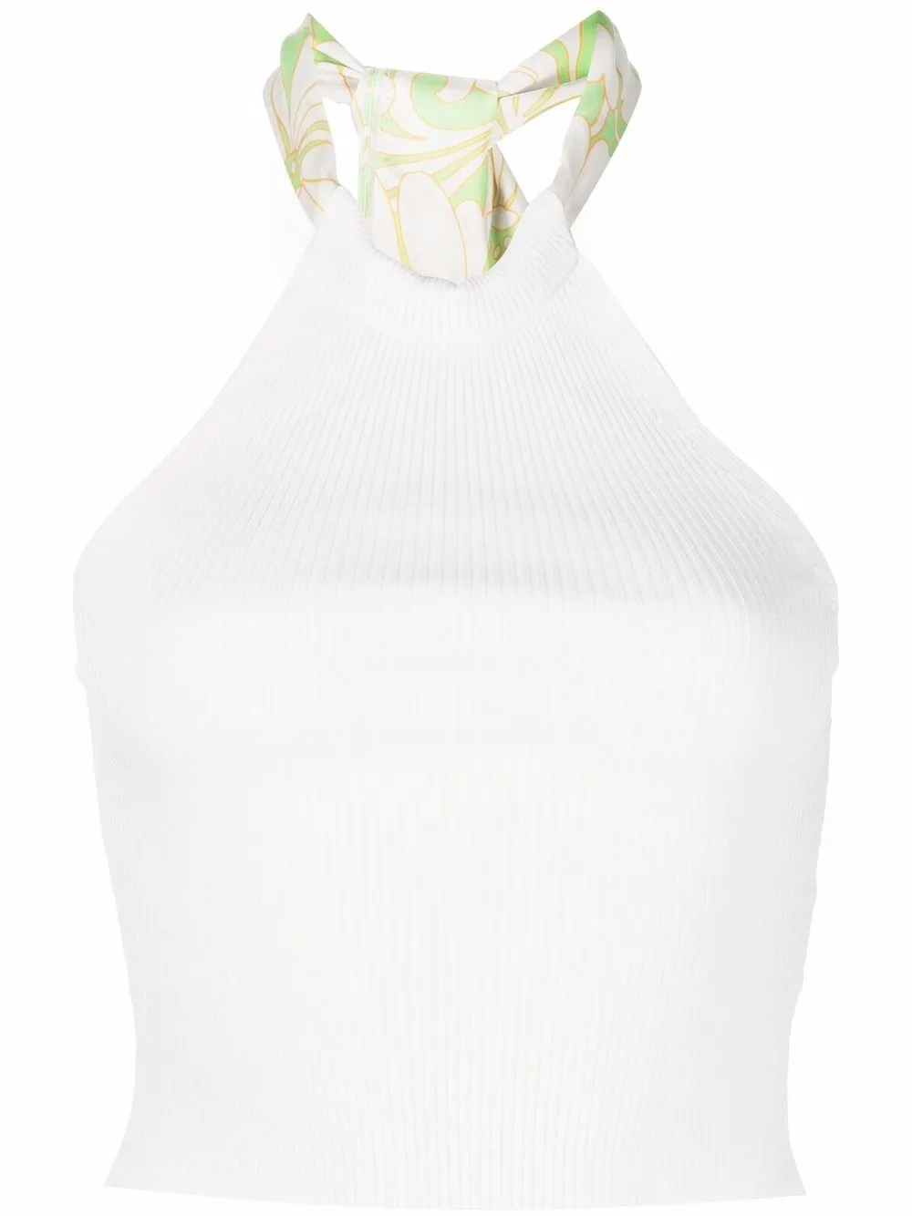 

SANDRO top tejido de canalé con cuello halter - Blanco