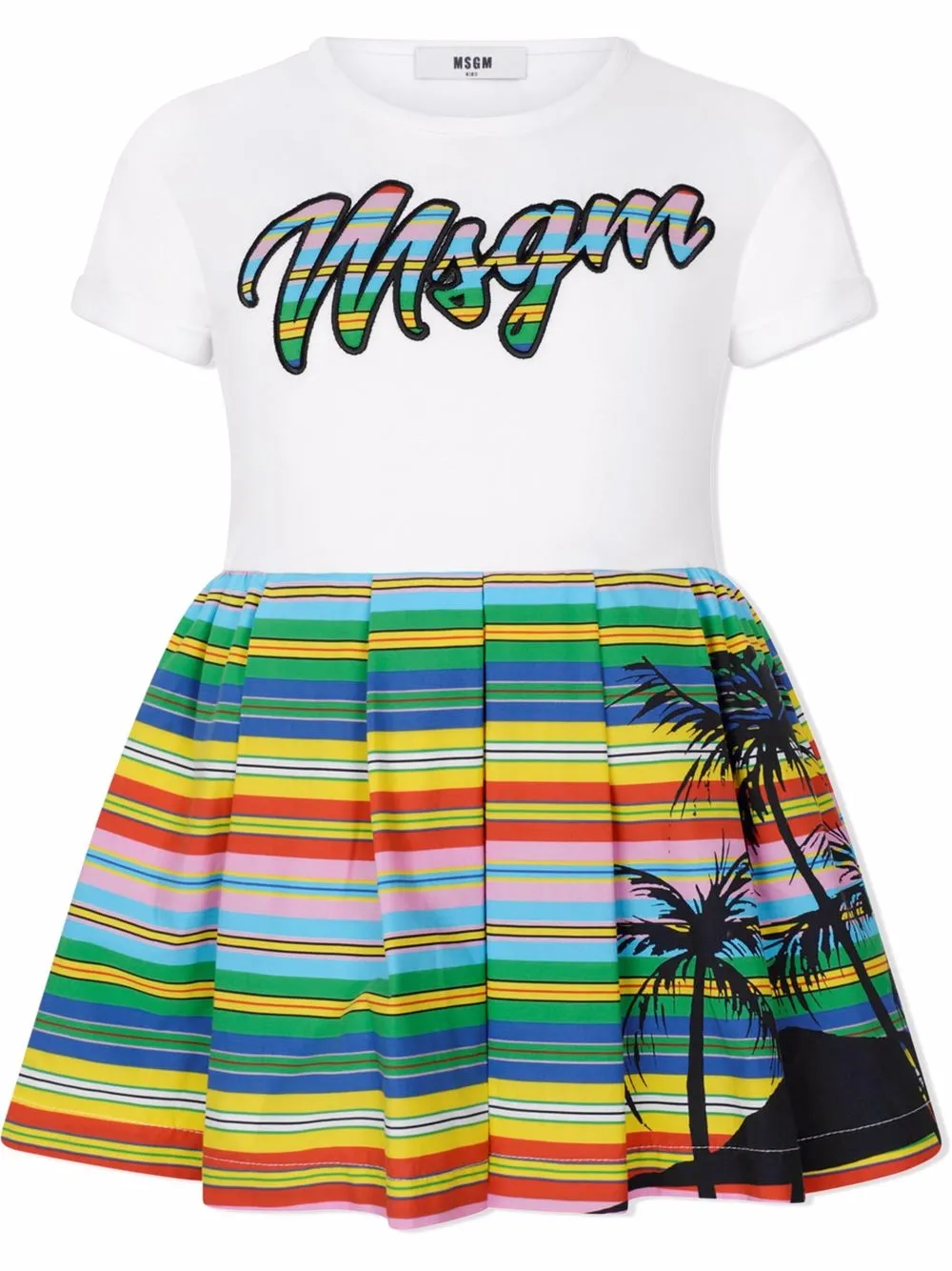 фото Msgm kids платье в полоску с логотипом