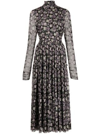 Cinq A Sept Kourt floral-print Tiered Midi Dress - Farfetch