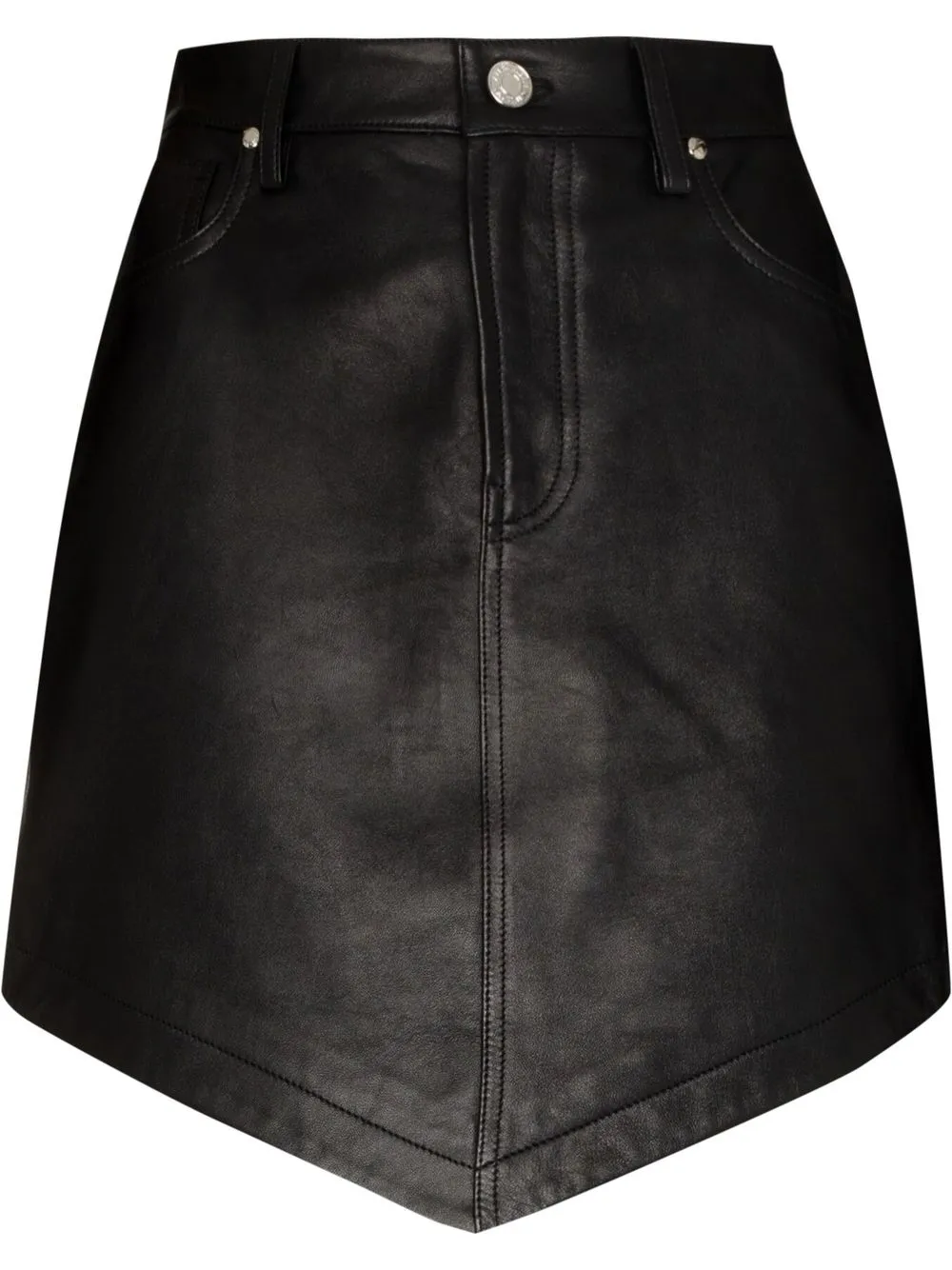Alexandre Vauthier High-waisted Leather Mini Skirt In Black
