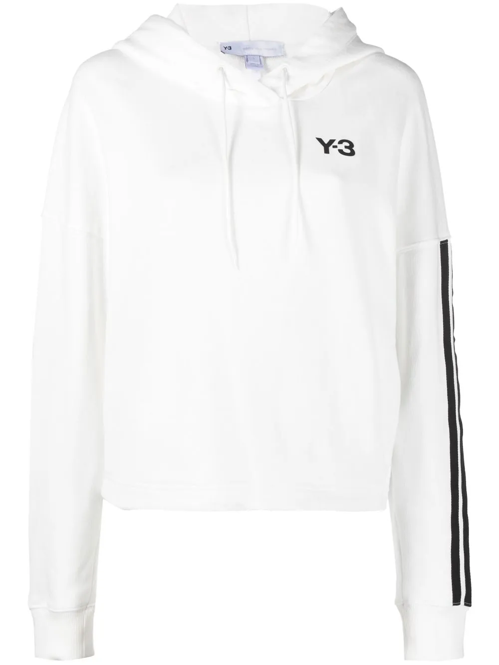 

Y-3 hoodie con detalle de rayas - Blanco