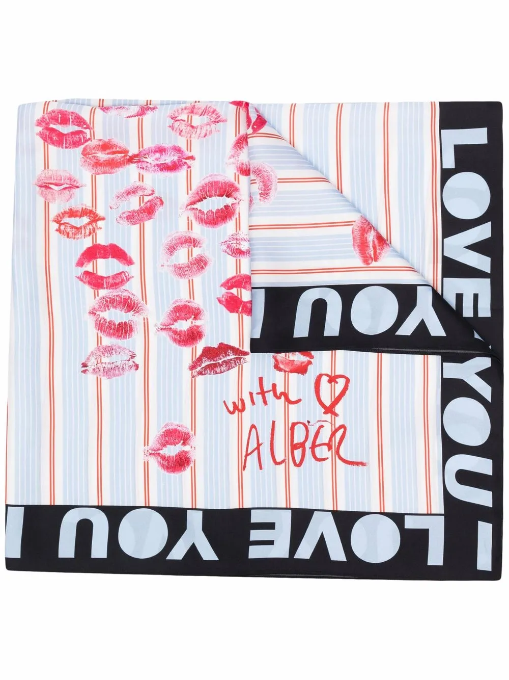 AZ FACTORY foulard en soie Kisses From AZ - Bleu Top Merken Winkel