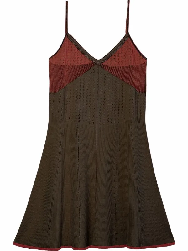 Marc Jacobs The Pointelle Knit Dress in Dark Brown Multi, Size Medium