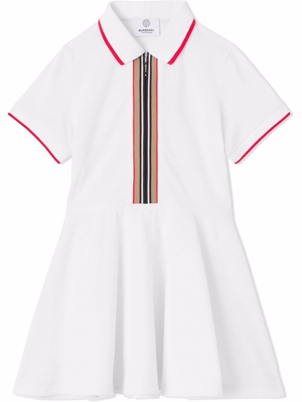 фото Burberry kids платье с воротником поло в полоску icon stripe