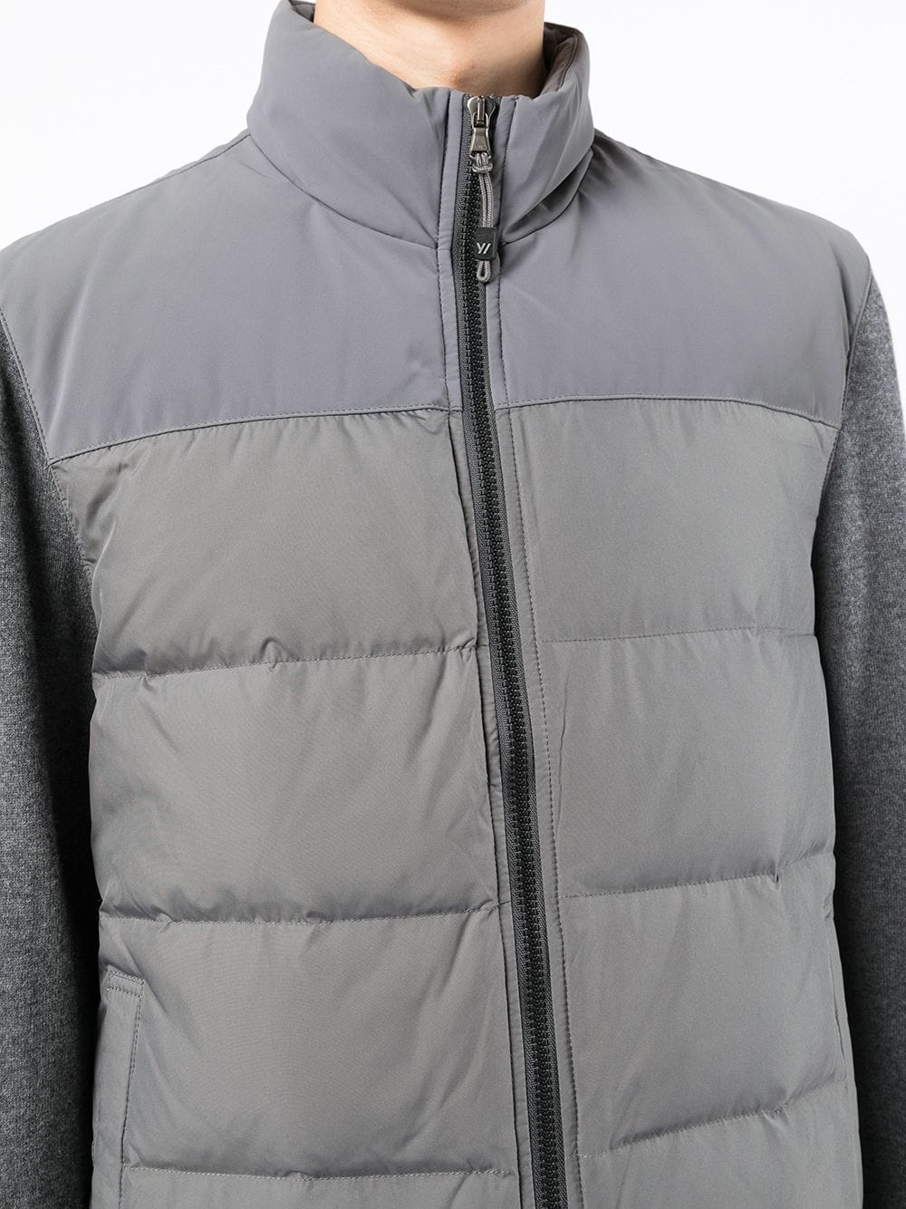 Shop James Perse Mixed-media Down-padded Jacket In Grau