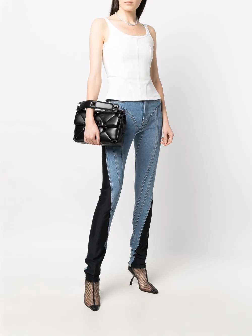 фото Mugler узкие джинсы spiral с завышенной талией