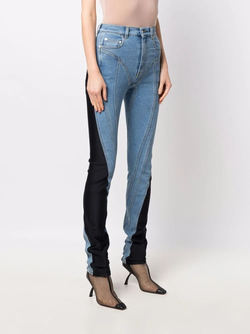 фото Mugler узкие джинсы spiral с завышенной талией