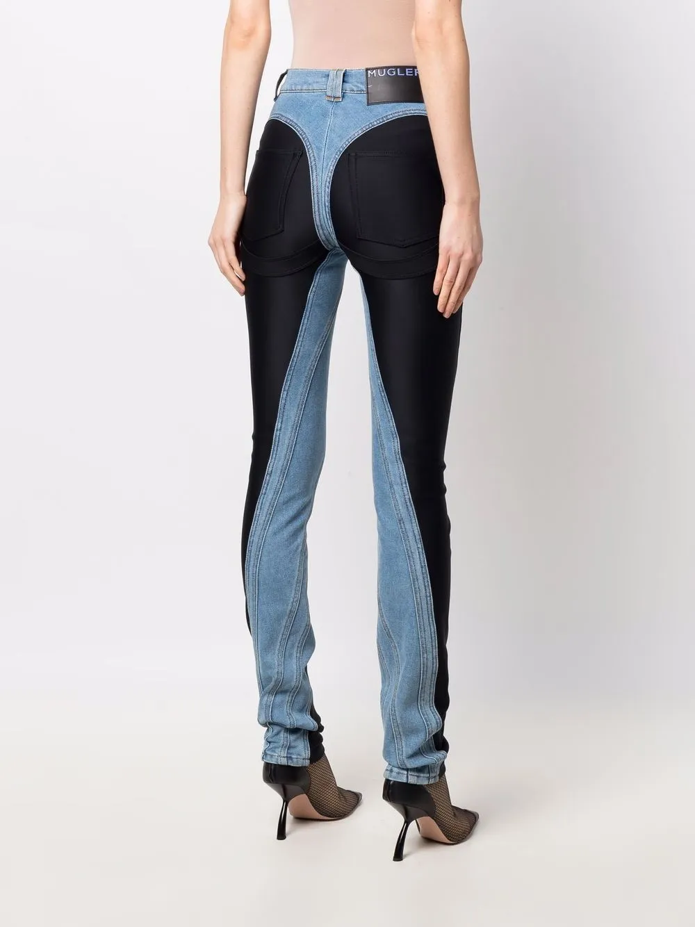 фото Mugler узкие джинсы spiral с завышенной талией