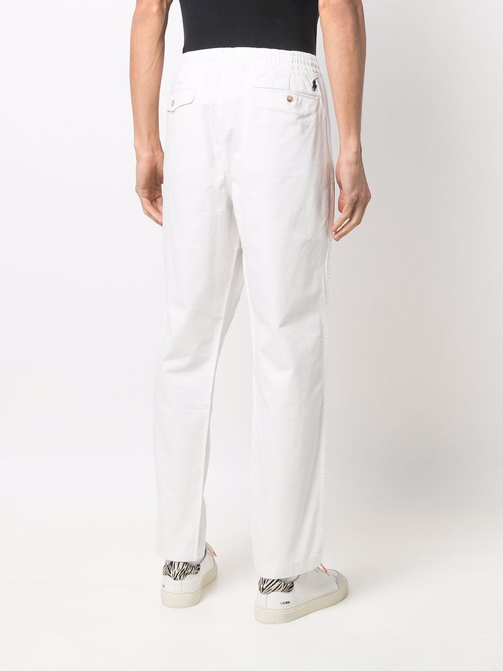 Shop Polo Ralph Lauren Embroidered-logo Trousers In White