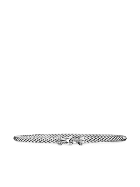David Yurman sterling silver Buckle Classic Cable diamond bracelet (3mm)