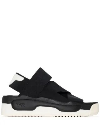 Y-3 Hokori Wedge Sandals | Black | FARFETCH SG