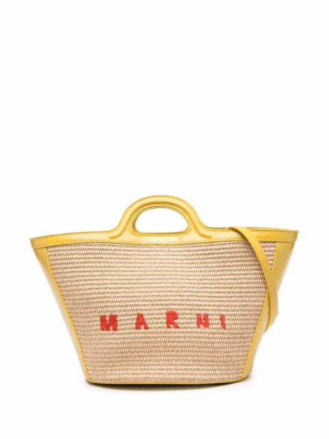 marni logo刺绣手提包