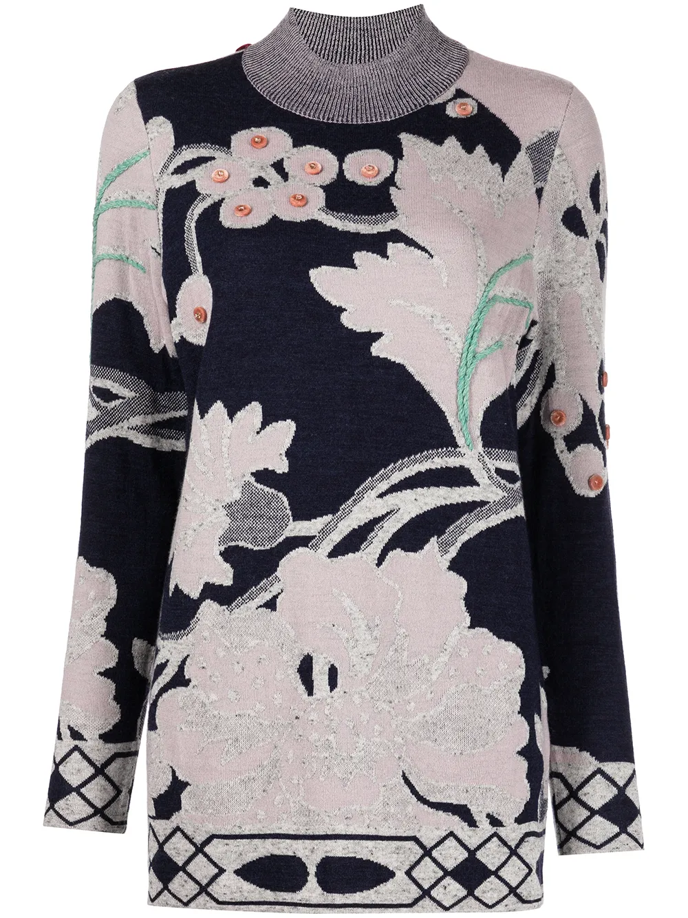 

Onefifteen floral intarsia jumper - Pink